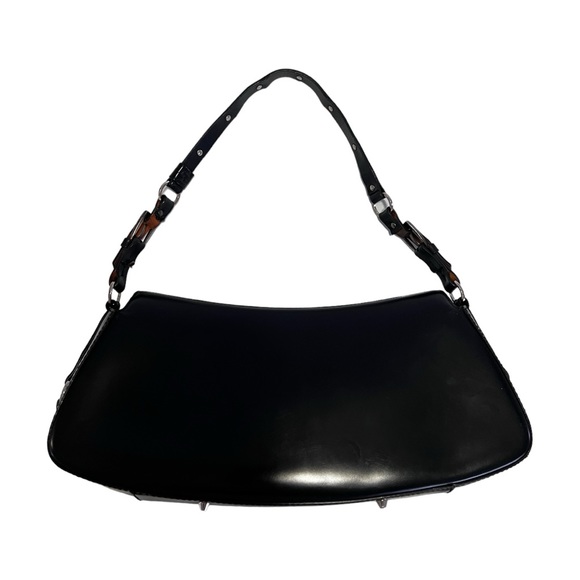 Vintage Dior Black leather bondage shoulder bag - Picture 2 of 9